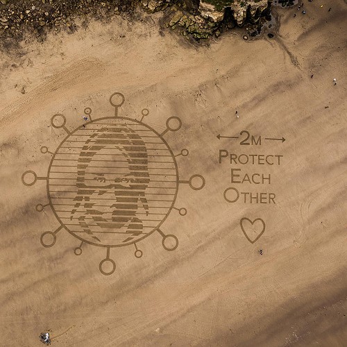 Sand In Your Eye land art on Whitby beach